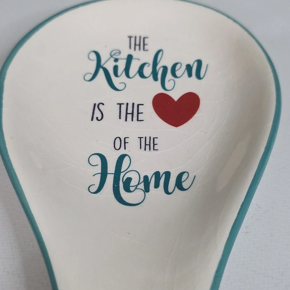 White Spoon Rest with Heart Design, NWOT